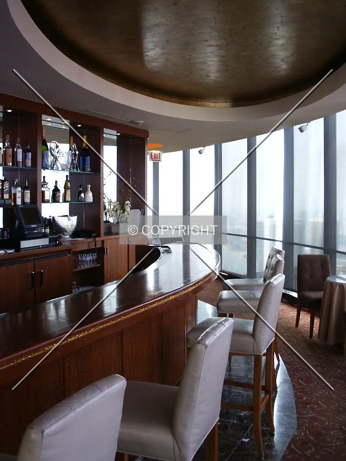 Bar in the circular restaurant on the 70th floor