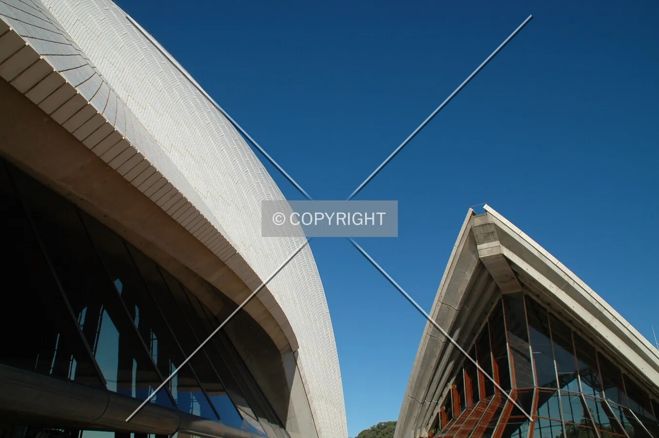 Concert Hall on left and restaurant at right