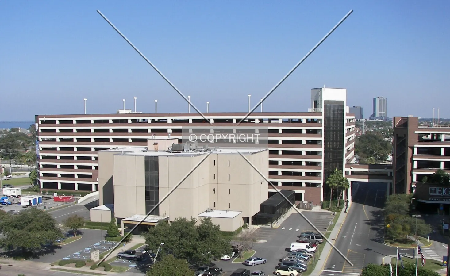 View east from the Hudson Garage