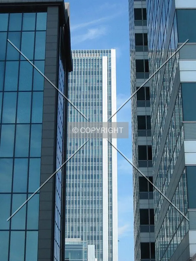 Glimpsed between walls of glass