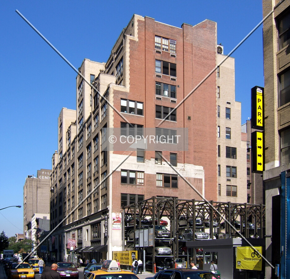 View from the southeast on 44th Street at 8th Avenue
