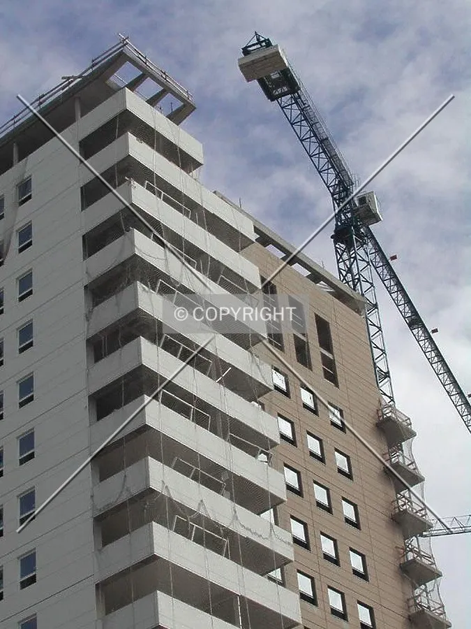 Close view of the top of the building
