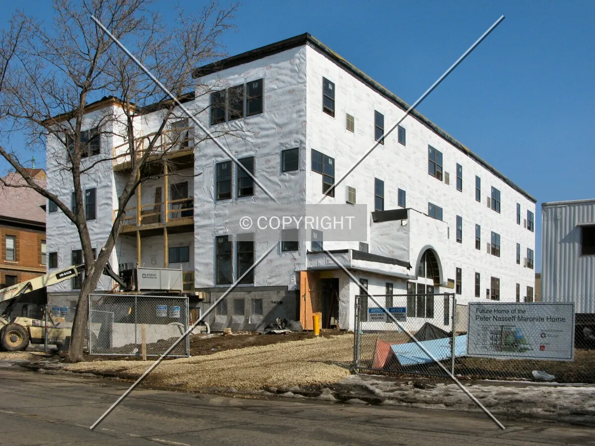 View to the northeast across 2nd Street NE