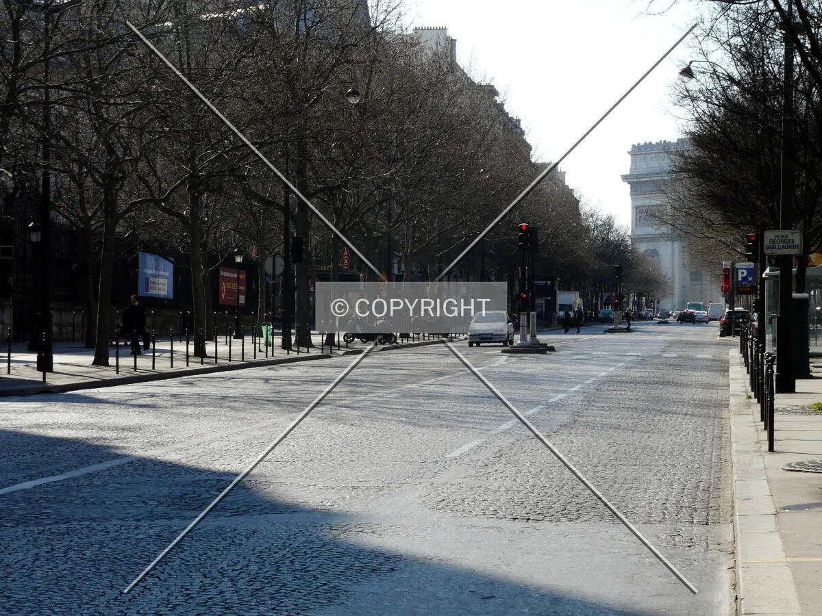 Looking west toward the Arc de Triomphe