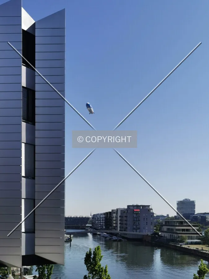 A blimp over Frankfurt
