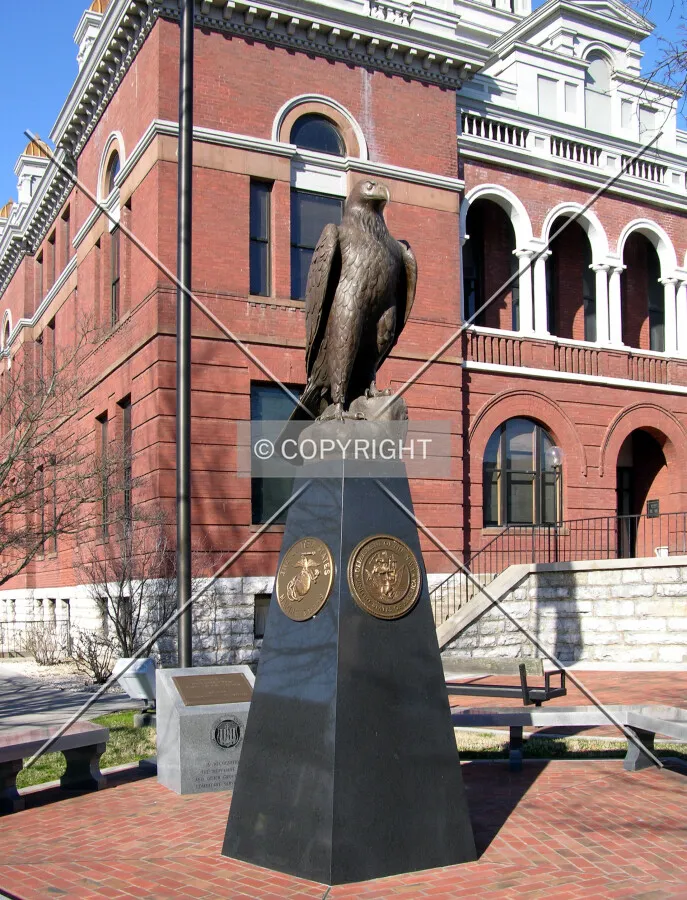 Sevier County war veterans memorial on the southeast side