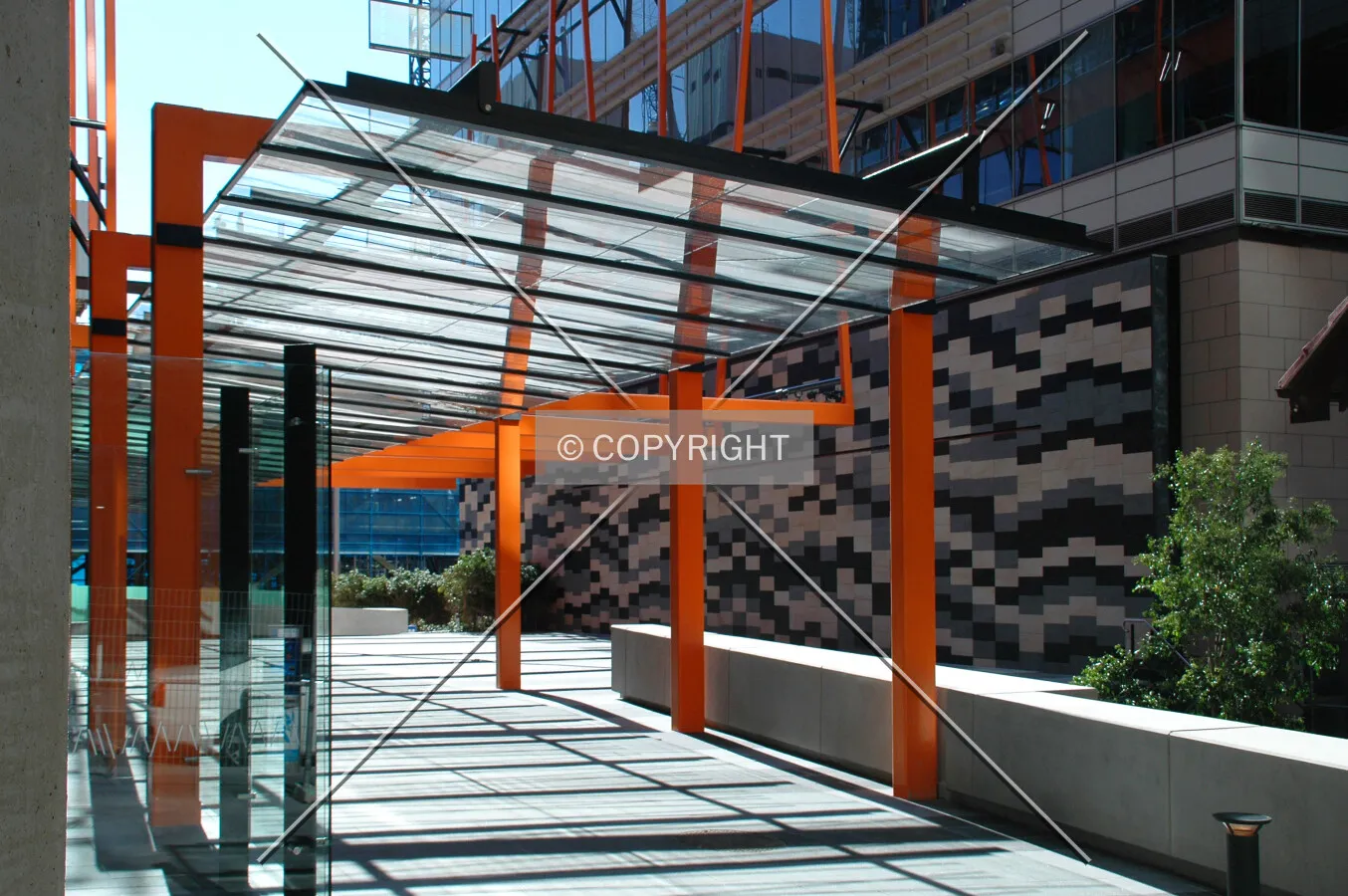 Covered walkway at Sussex Street entrance