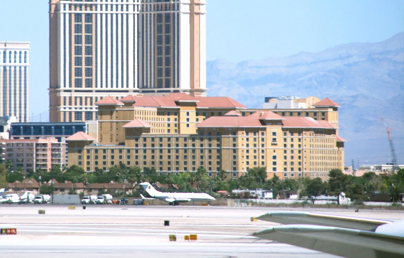 View from the airport with Bella Torre rising on the background