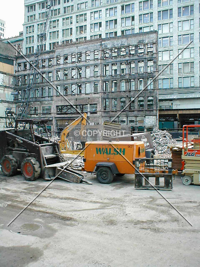 Demolition work and facade salvage