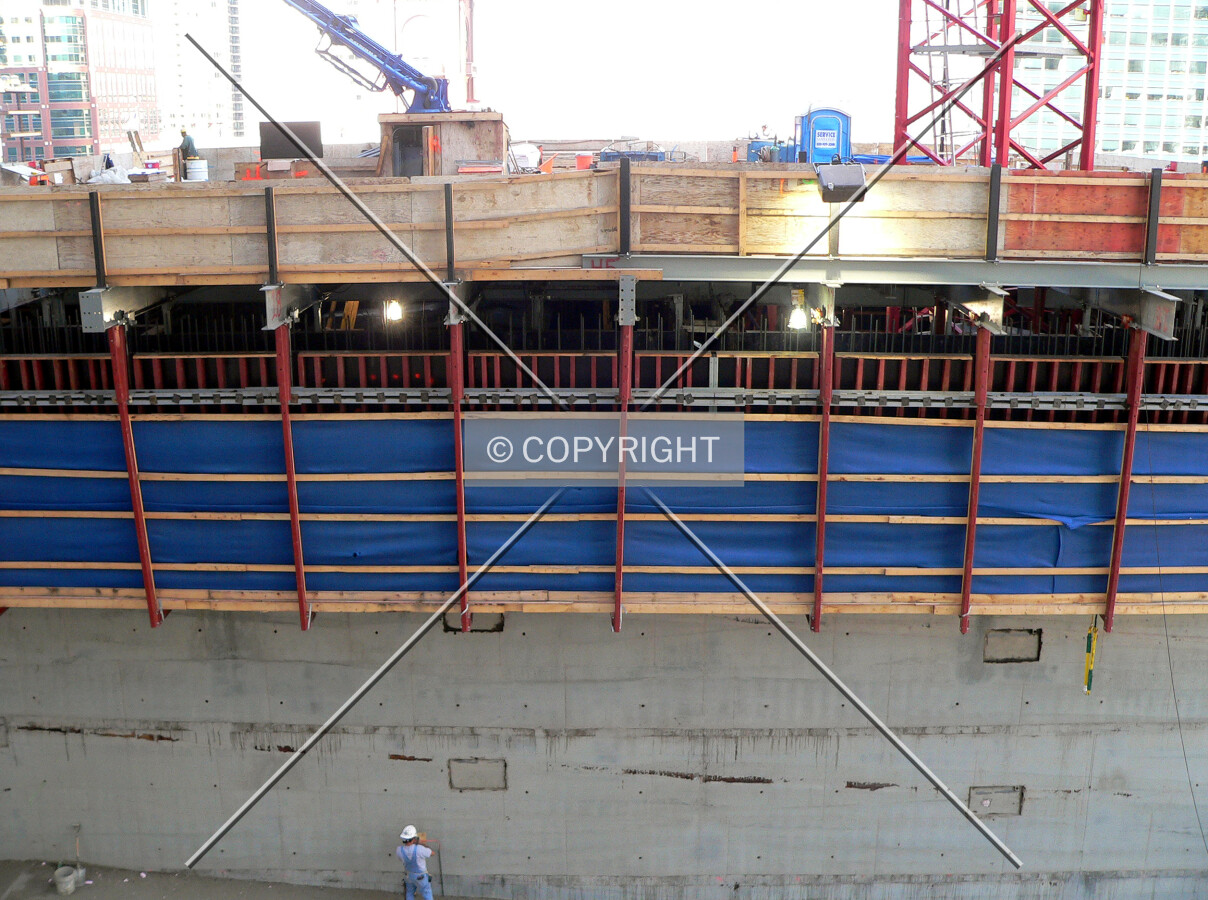 View of the core with formwork