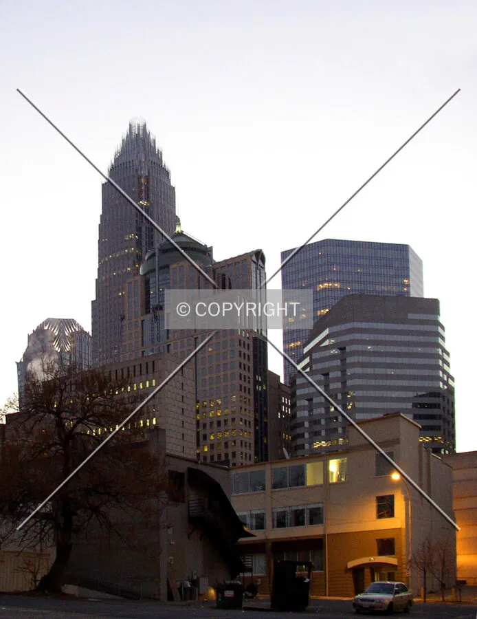 Looking northeast from Mint Street at dawn