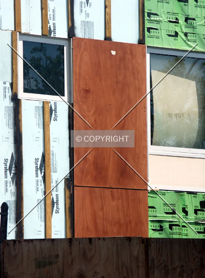 Preview of the wood panels that will clad the building
