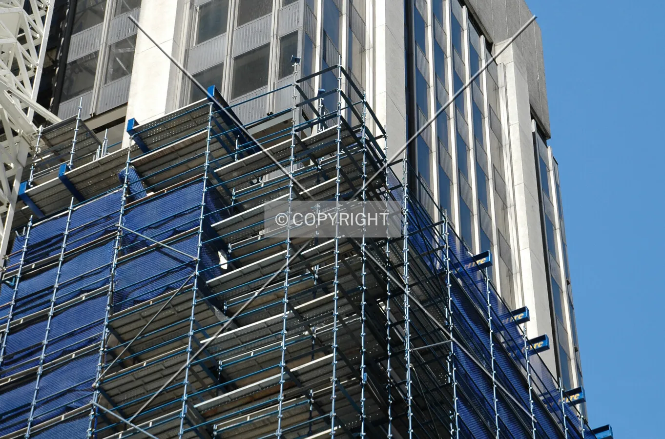 Top of the scaffold on the northeast corner