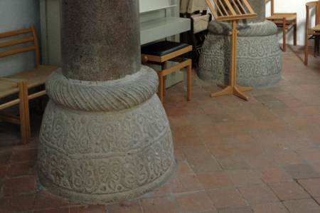 Bases of the stone columns