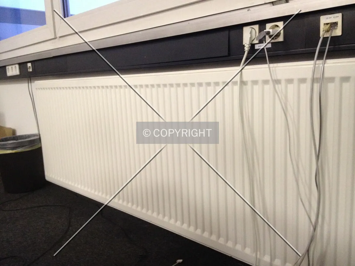 Radiator in an office building