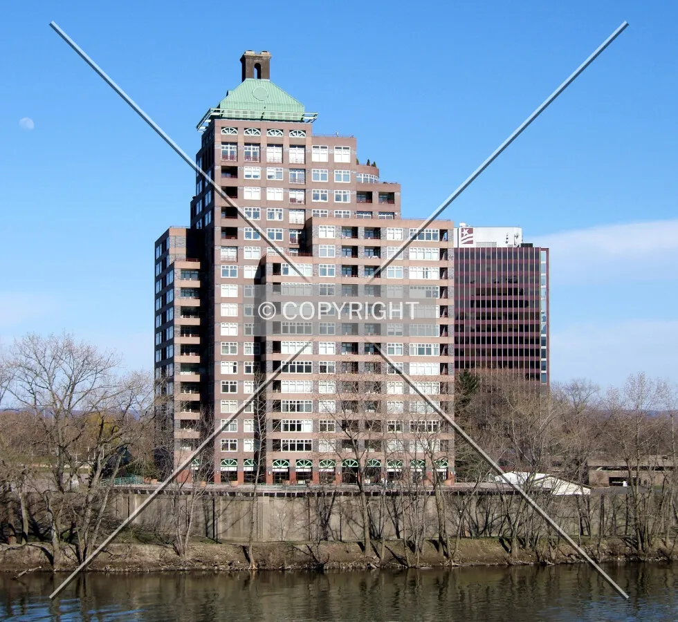 View from the northwest with Riverpoint and Founders Plaza