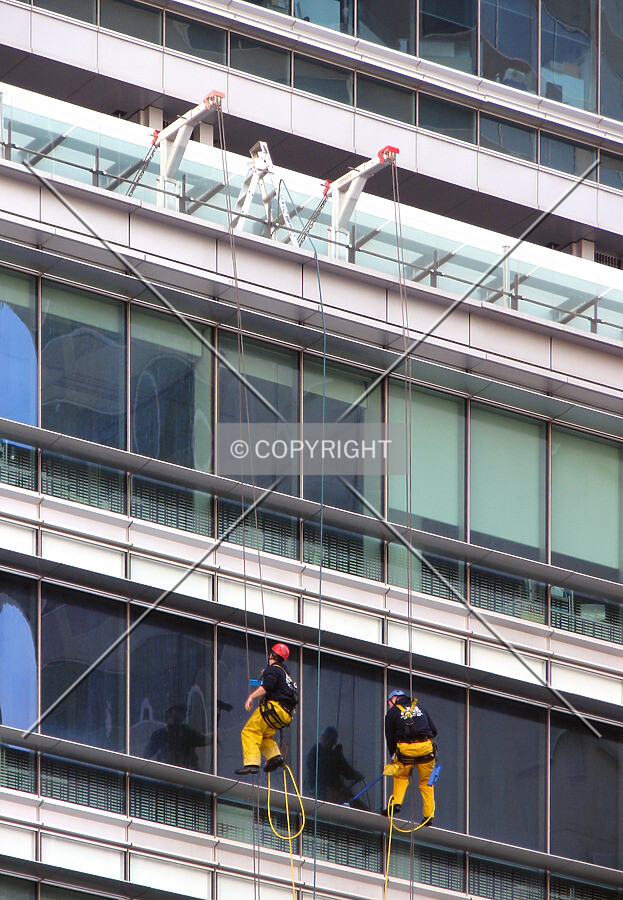 Facade cleaning in progress