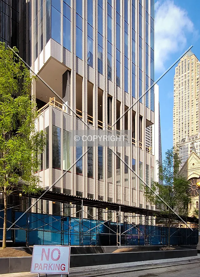 Facade detail during construction; July 31, 2021