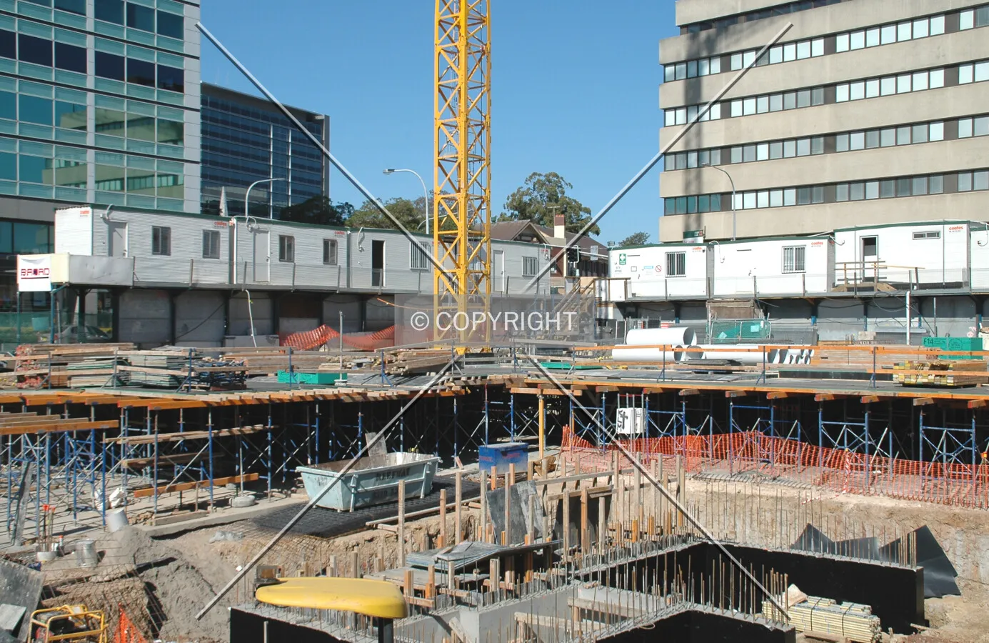 Looking southeast over the site