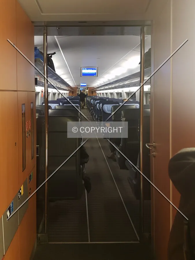 Inside an ICE train of Deutsche Bahn