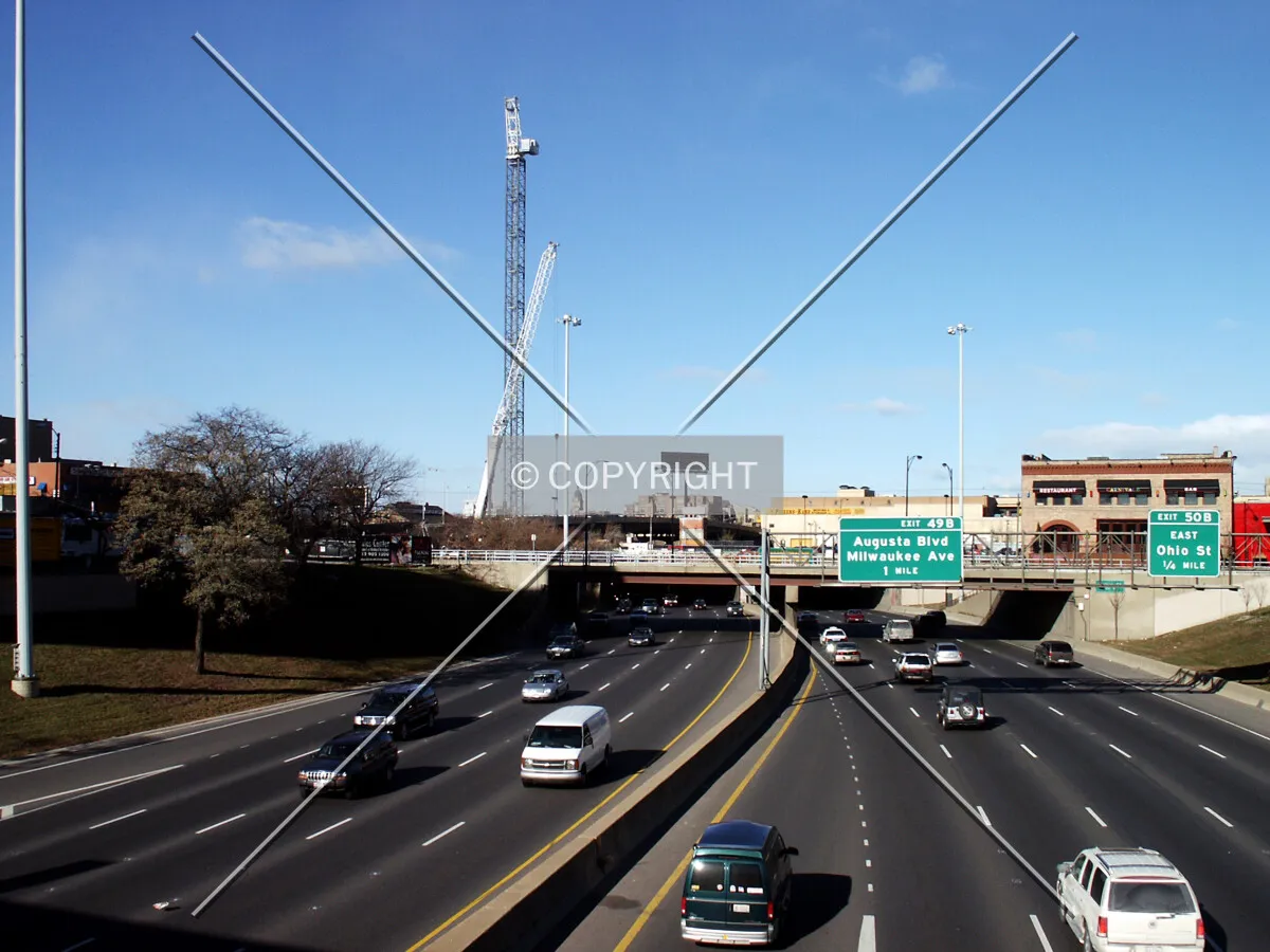 View from Lake Street over the Kennedy Expressway