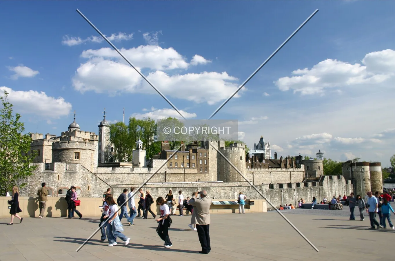Looking southeast across the Tower of London