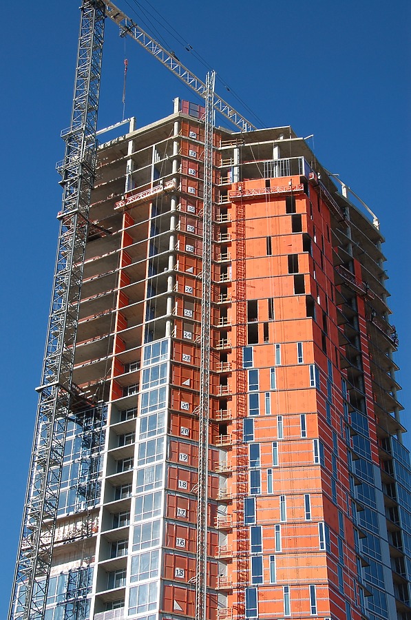 Looking up to the northwest