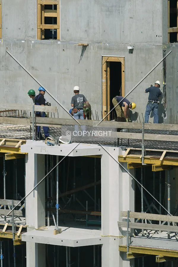 Construction workers on the 6th floor