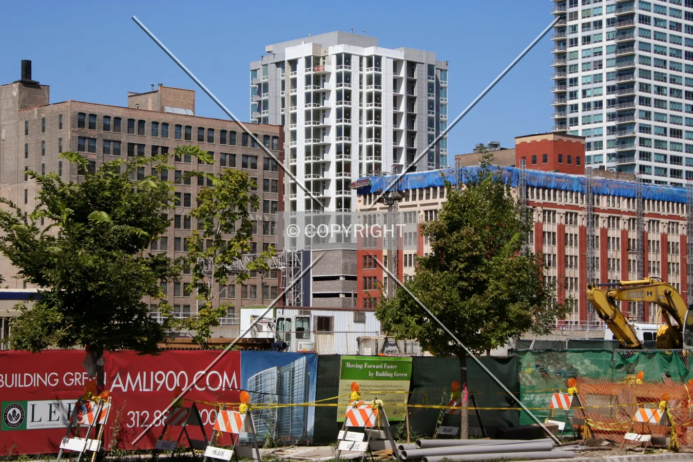 Looking northwest from Clark Street