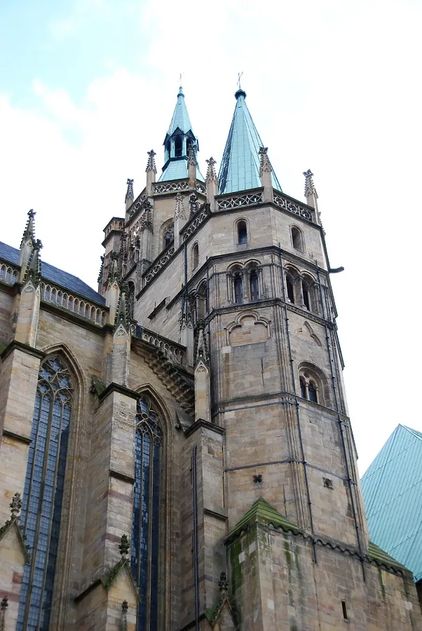 Spires rising towards the clouds