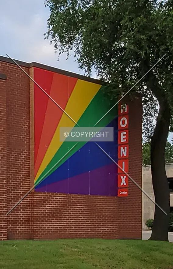 Signage on the south facade; June 23, 2020