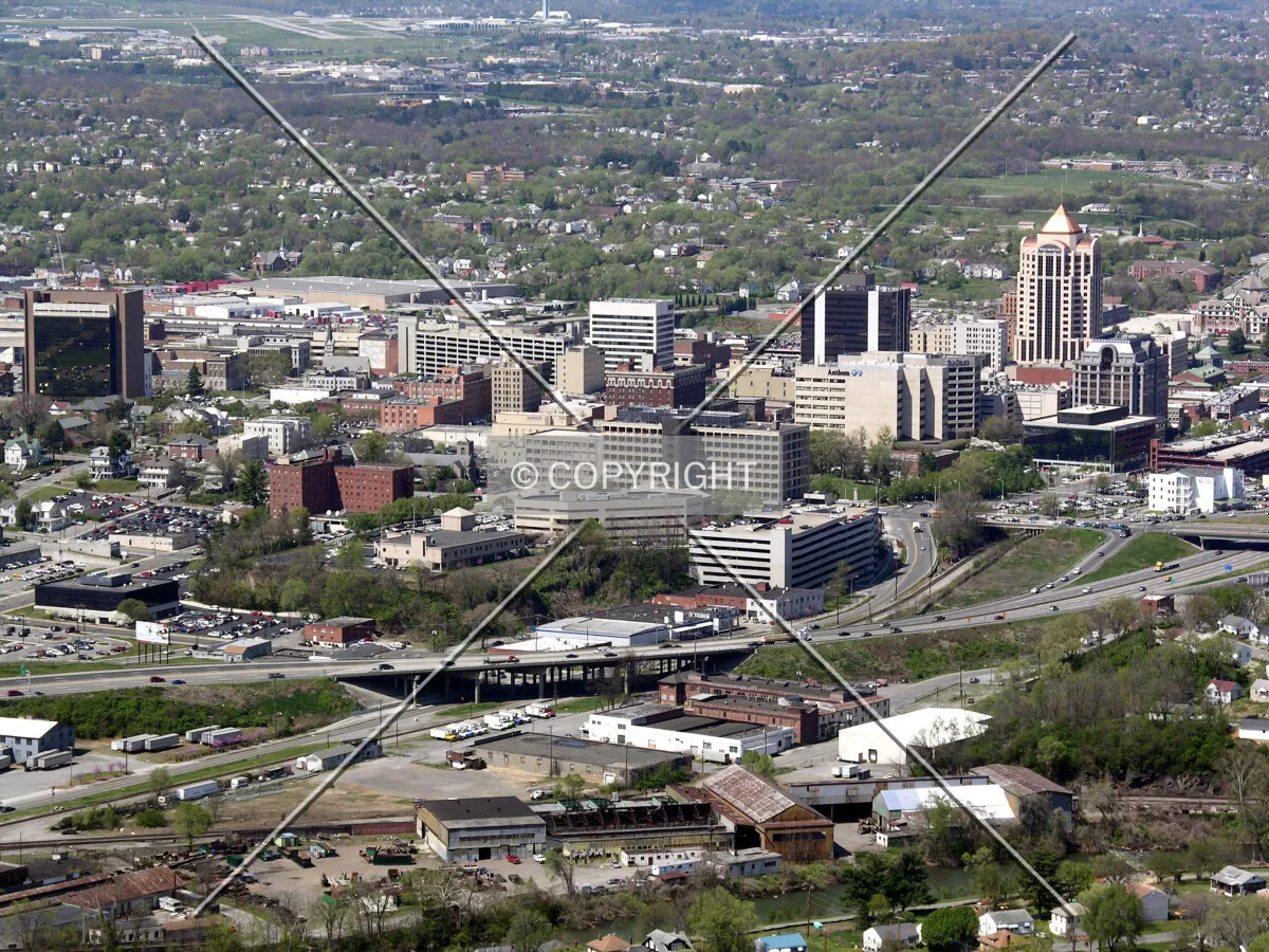 Downtown from Mill Mountain to the southeast