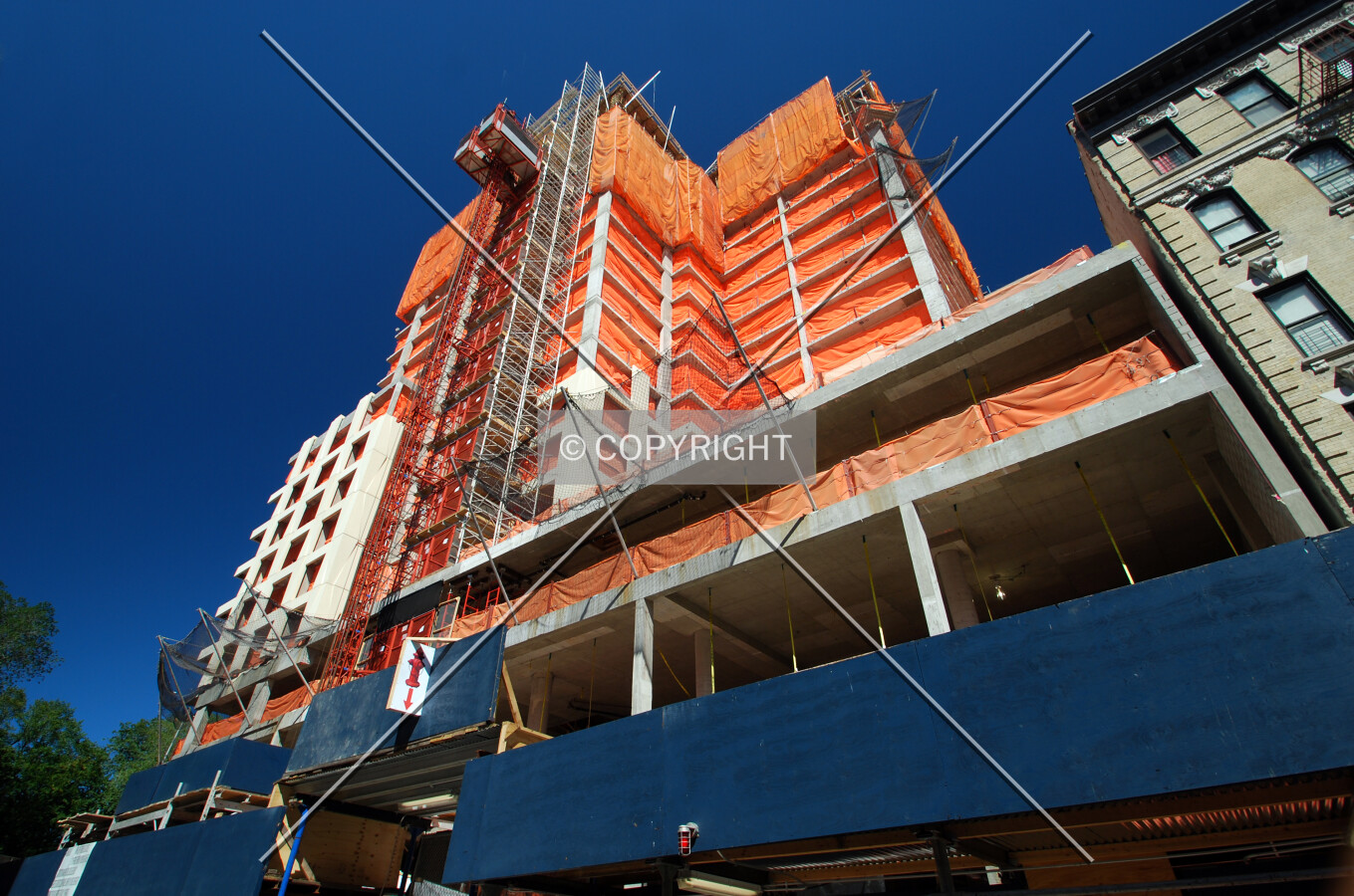 Looking up from East 109th Street