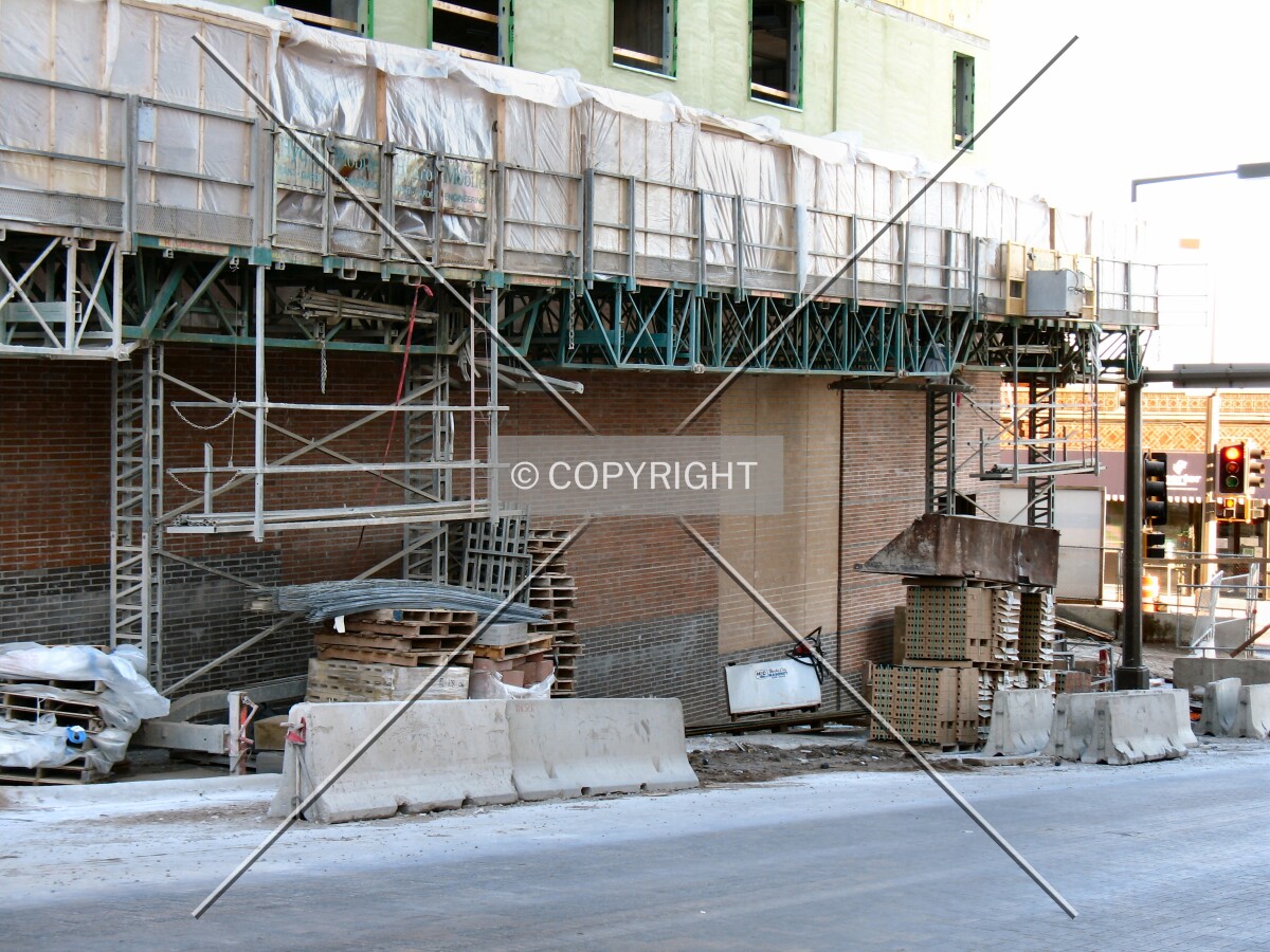 First masonry along North 3rd Avenue East