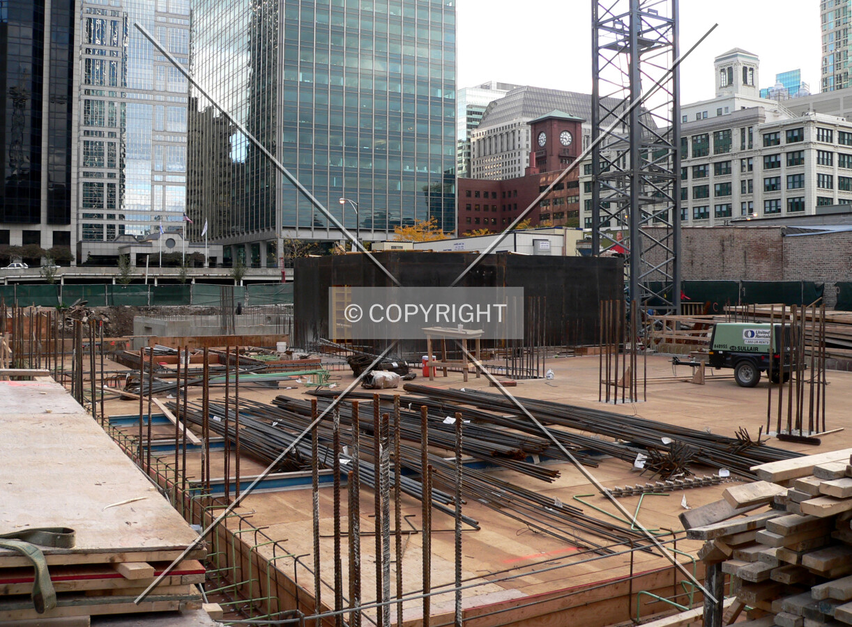 View to the southwest with decking for the main level visible