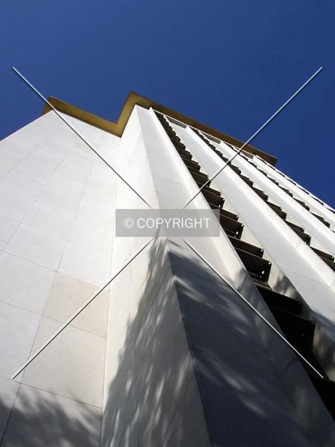Looking up the southwestern corner