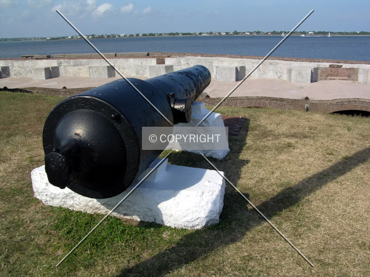 Cannon facing Fort Moultrie