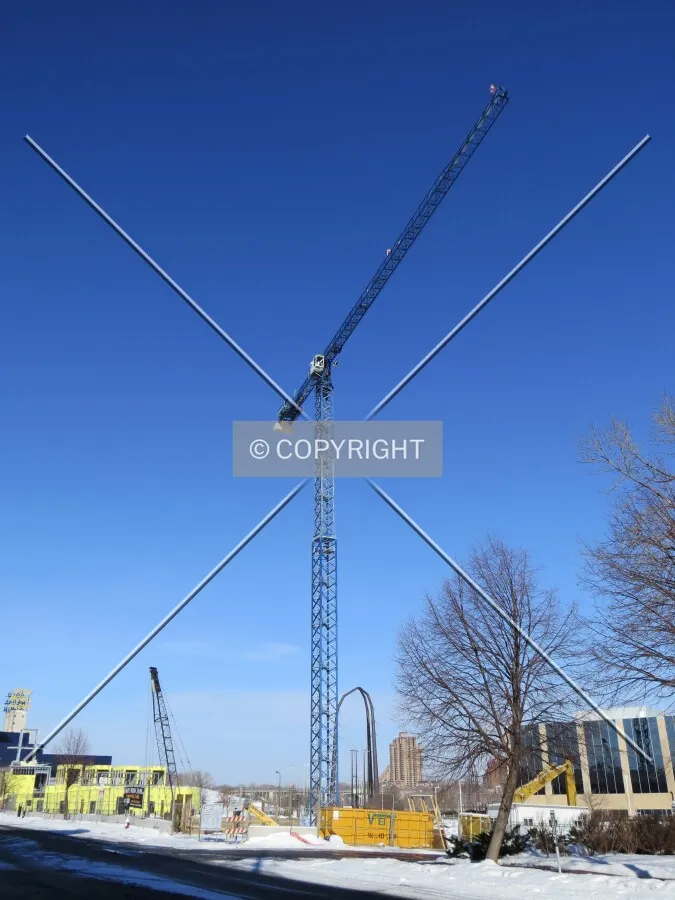 Newly-erected tower crane