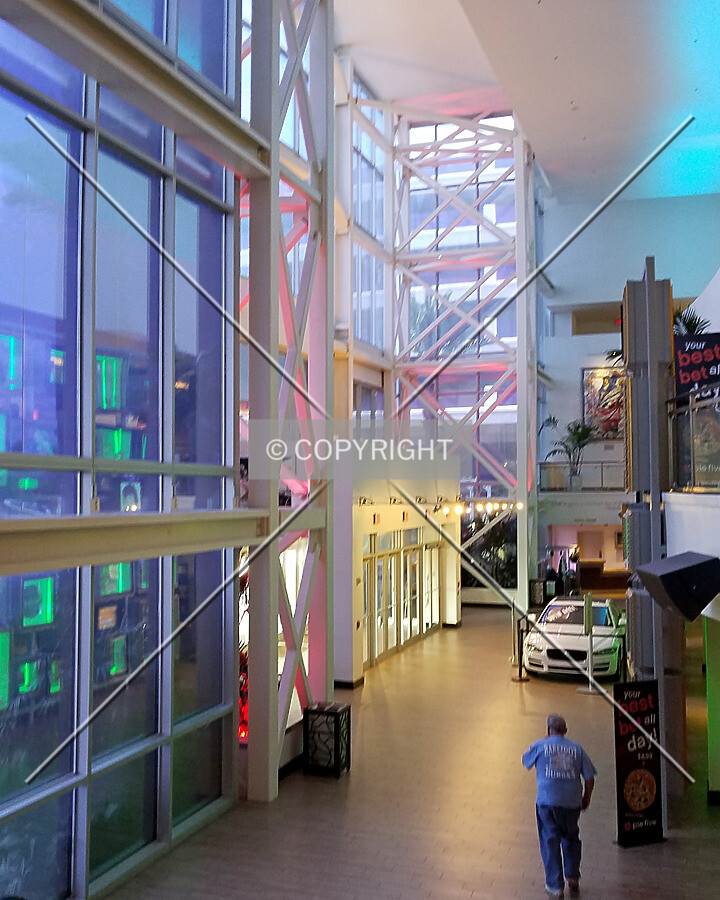 View towards the main entrance from the second floor; August 29, 2016