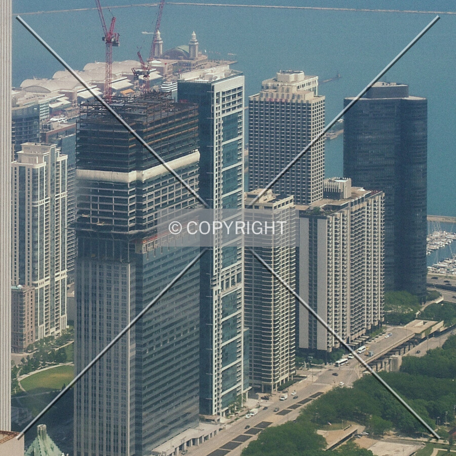From the observation deck of the Willis Tower to the southwest; August 29, 2008