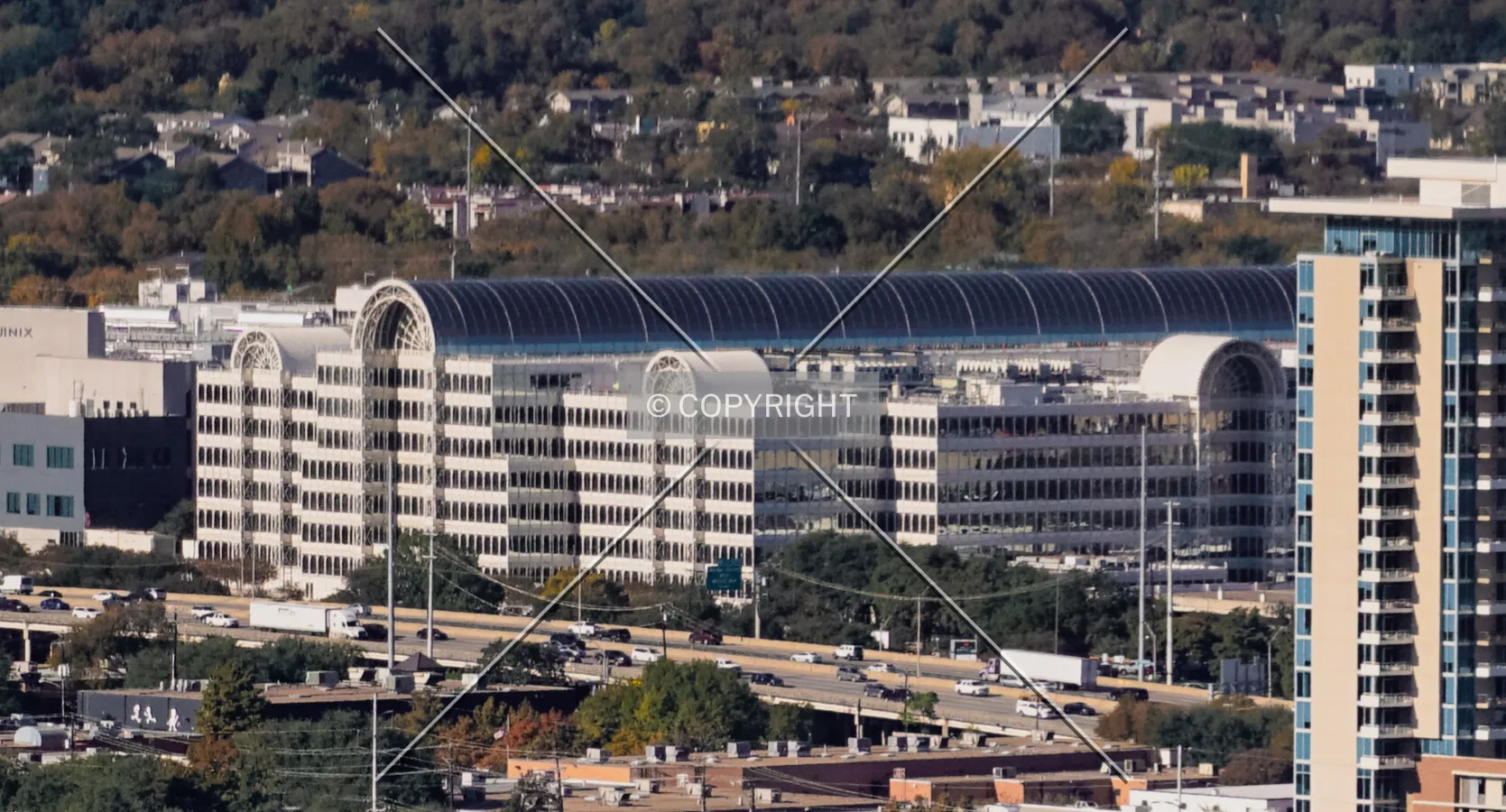 Distant view from the southeast; November 18, 2021