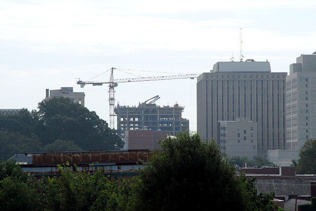 View from the west showing the RBC Plaza emerging on the skyline