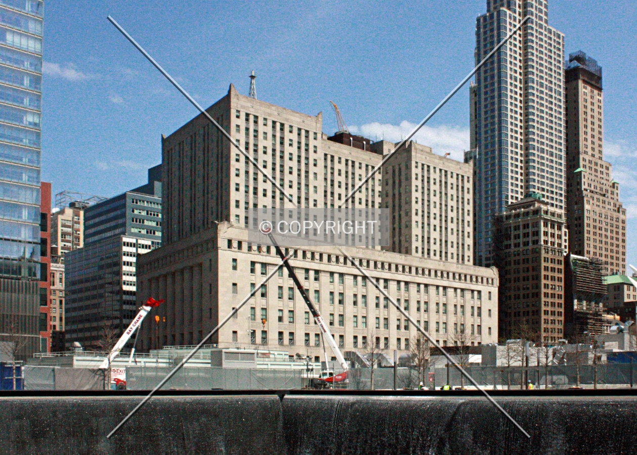 View from across the WTC Memorial; April 25, 2014