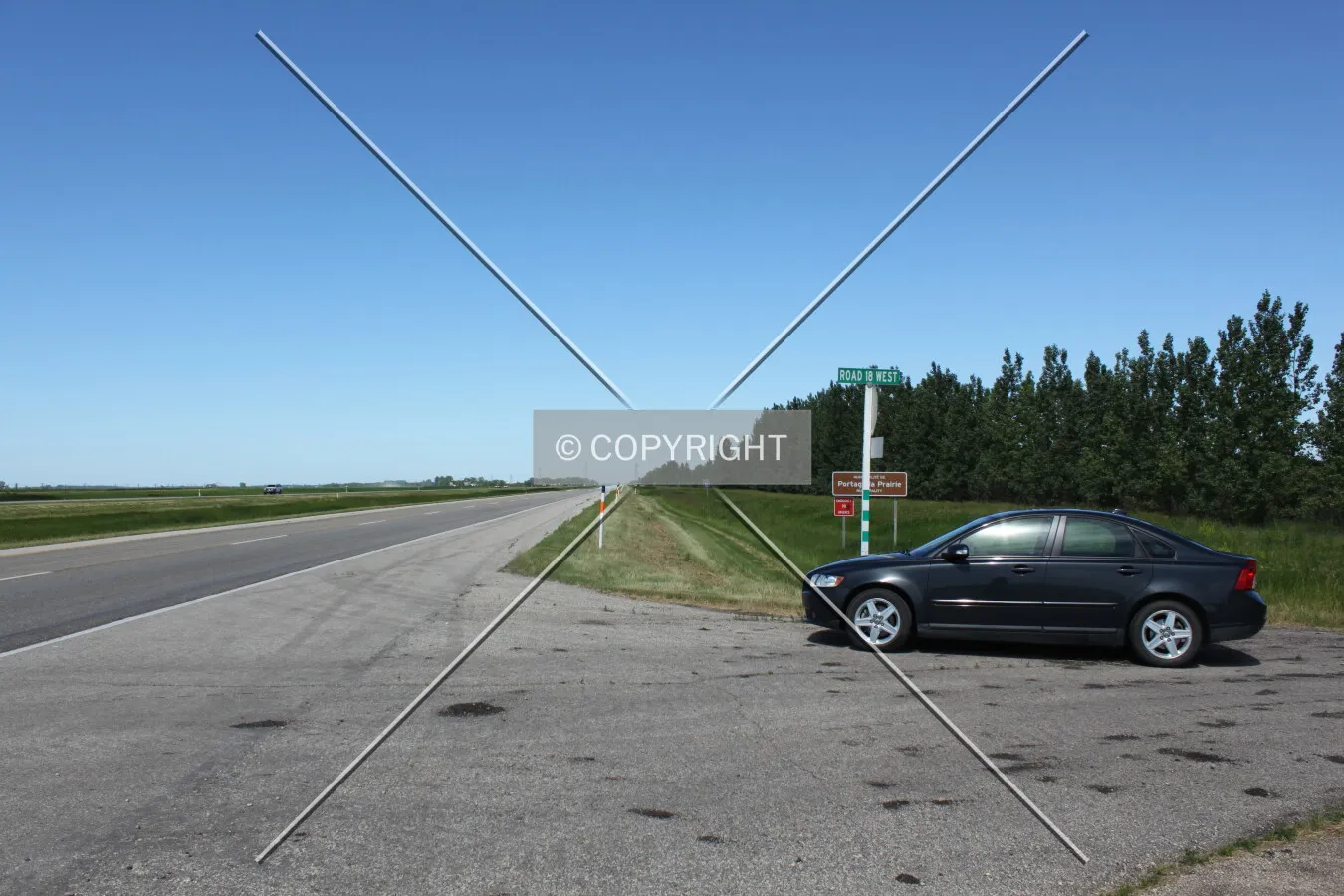 Looking west along Trans Canada Highway 1