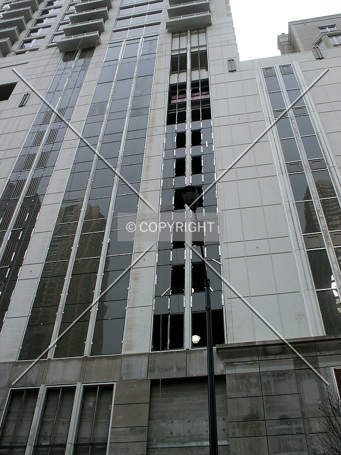 Last stage of facade installation