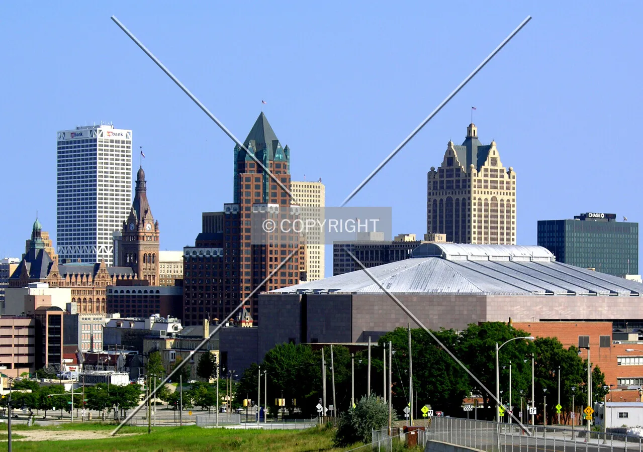 Milwaukee skyline from the northwest