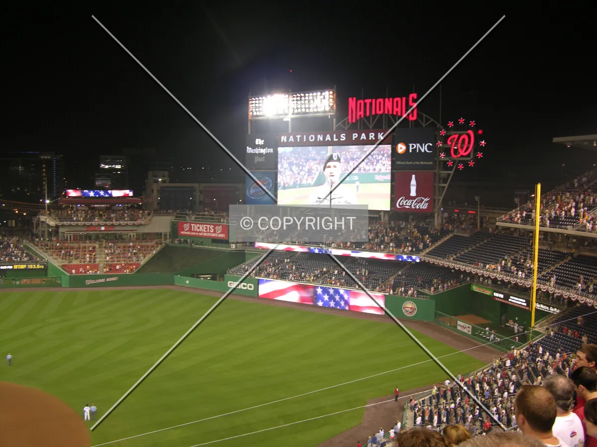 Center field from the upper deck at night