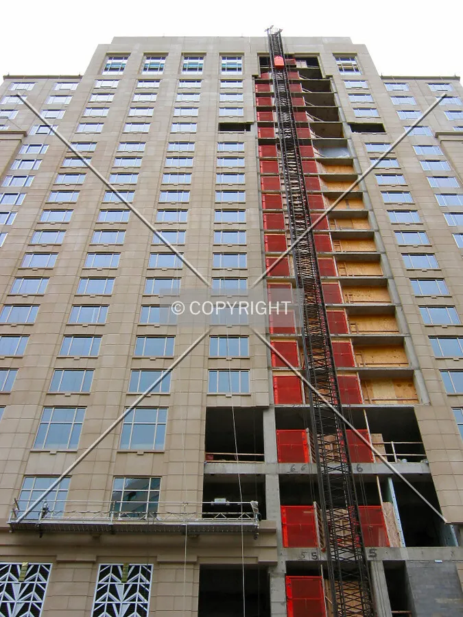 Looking up from Illinois Street