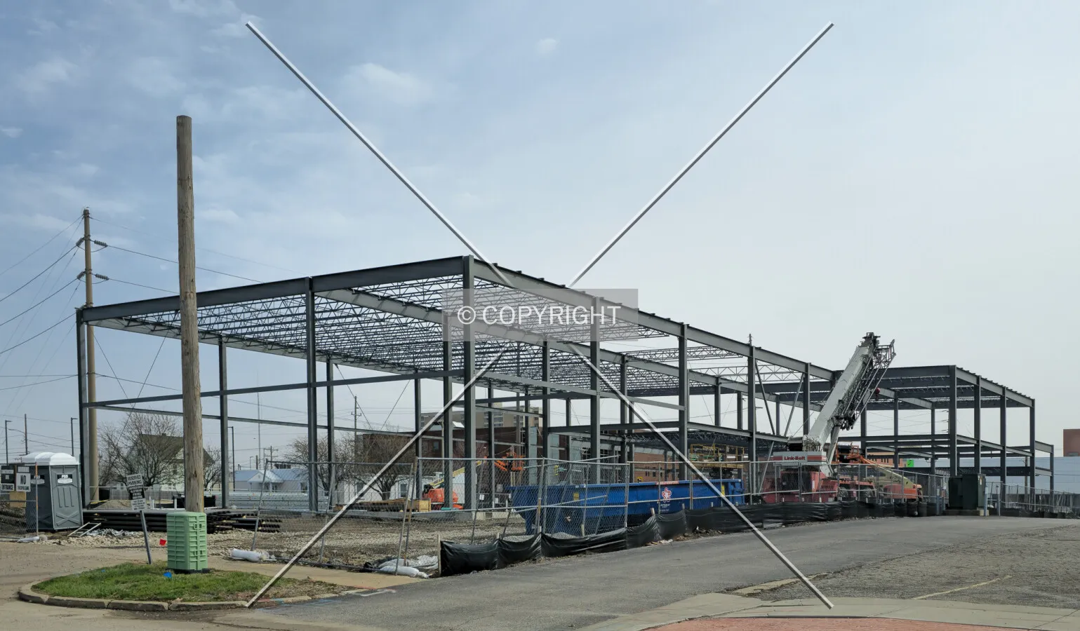 From the southwest during construction, Saturday, March 15, 2025