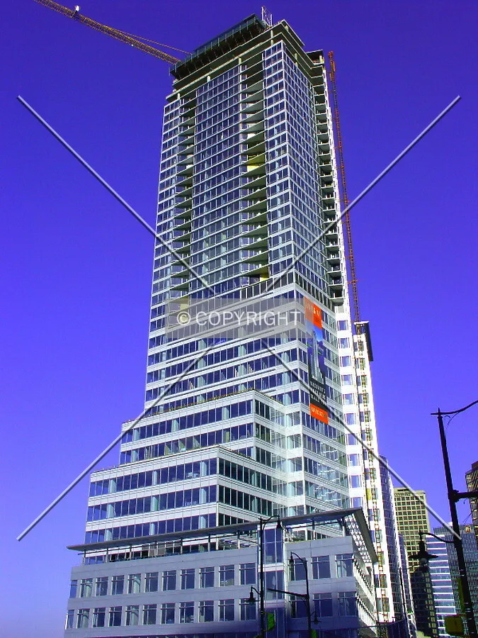 West side of tower near sunset